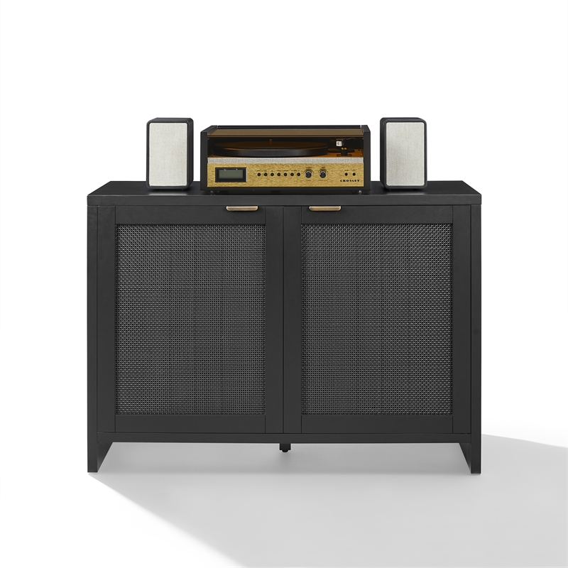 Crosley Furniture Kenji Record Storage Media Console in Black