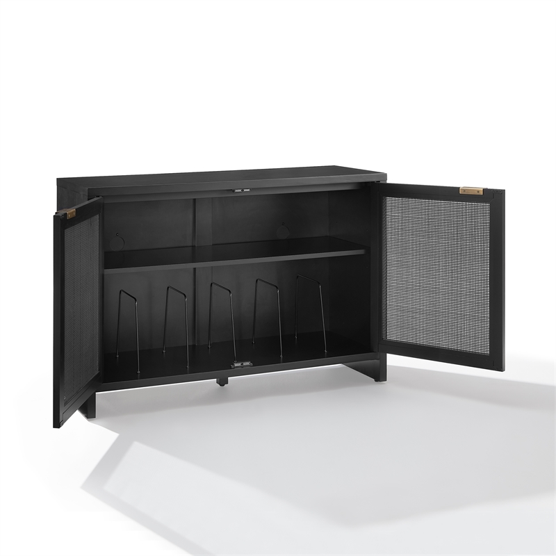 Crosley Furniture Kenji Record Storage Media Console in Black