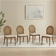 Crosley Furniture Katia 4-Pc Upholstered Cane-Back Dining Chair Set in Driftwood