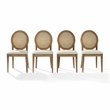 Crosley Furniture Katia 4-Pc Upholstered Cane-Back Dining Chair Set in Driftwood