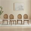 Crosley Furniture Katia 4-Pc Upholstered Cane-Back Dining Chair Set in Driftwood