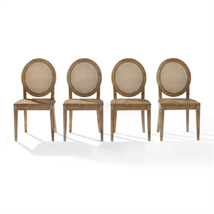 Crosley Furniture Katia 4-Piece Cane-Back Dining Chair Set in Driftwood