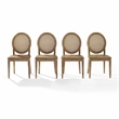 Crosley Furniture Katia 4-Piece Cane-Back Dining Chair Set in Driftwood
