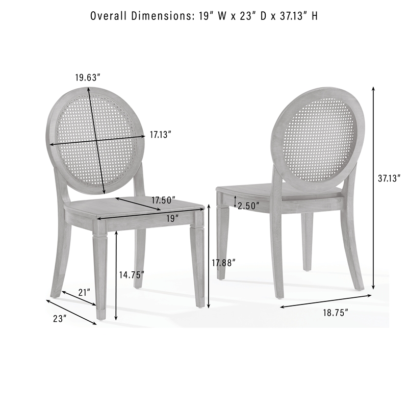 Crosley Furniture Katia 4-Piece Cane-Back Dining Chair Set in Driftwood