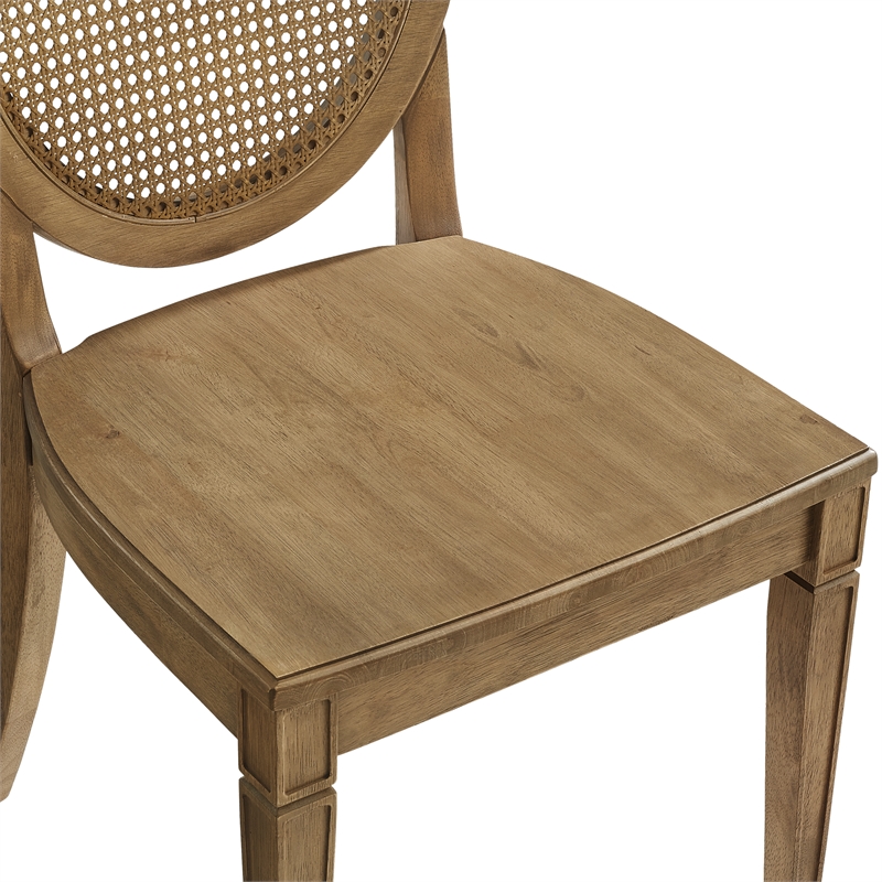 Crosley Furniture Katia 4-Piece Cane-Back Dining Chair Set in Driftwood