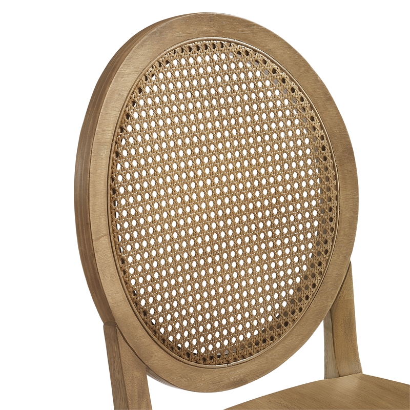 Crosley Furniture Katia 4-Piece Cane-Back Dining Chair Set in Driftwood