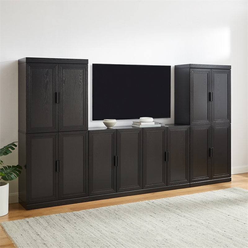 Crosley Furniture Essen 3-Piece Entertainment Center in Black