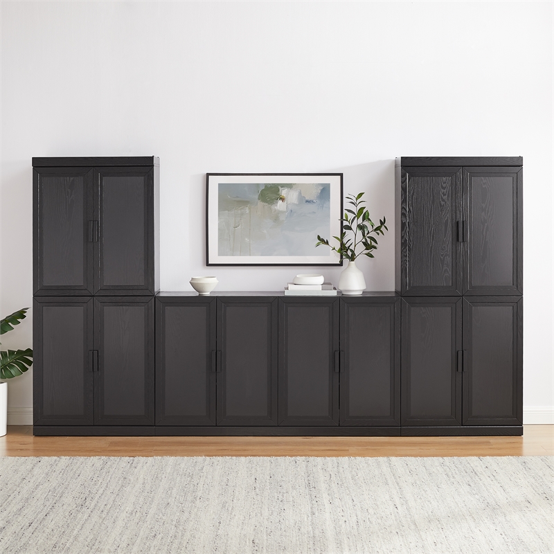 Crosley Furniture Essen 3-Piece Entertainment Center in Black
