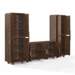 Crosley Furniture Millie 3-Piece  Entertainment Center in Brown