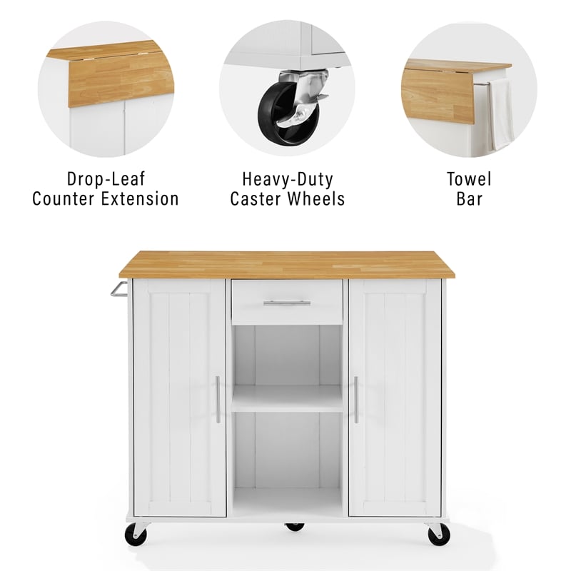 Crosley Furniture Stella Kitchen Cart in White