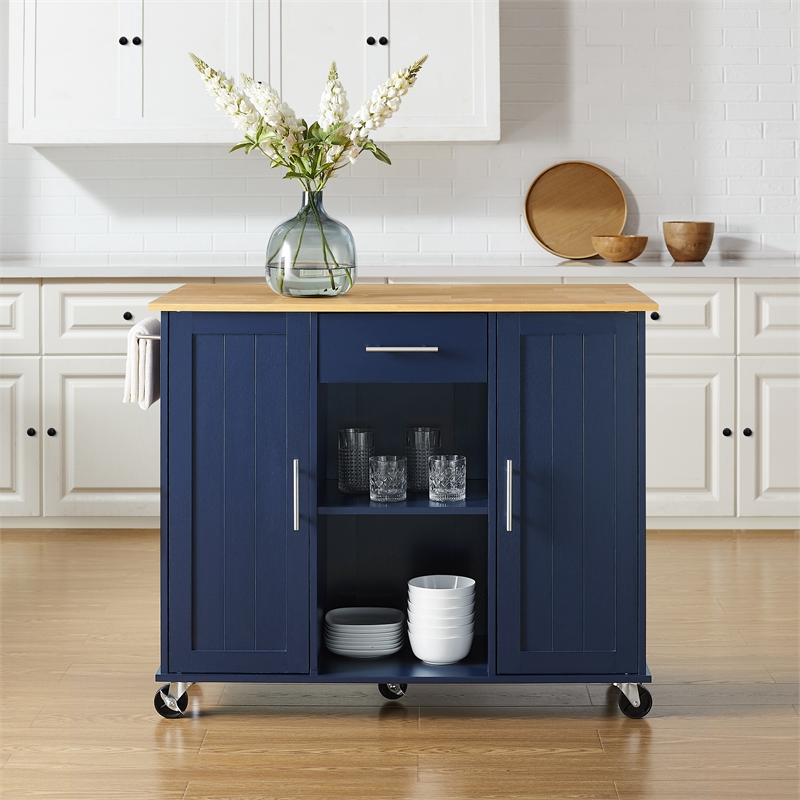 Crosley Furniture Stella Kitchen Cart in Navy