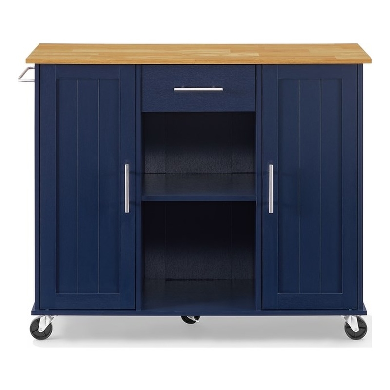 Crosley Furniture Stella Kitchen Cart in Navy