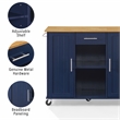 Crosley Furniture Stella Kitchen Cart in Navy