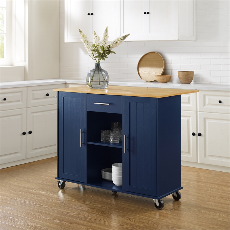 Crosley Furniture Stella Kitchen Cart in Navy