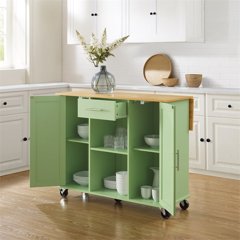Crosley Furniture Stella Kitchen Cart in Mint
