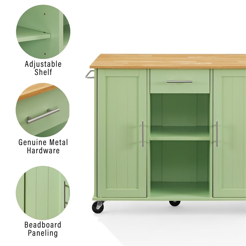 Crosley Furniture Stella Kitchen Cart in Mint