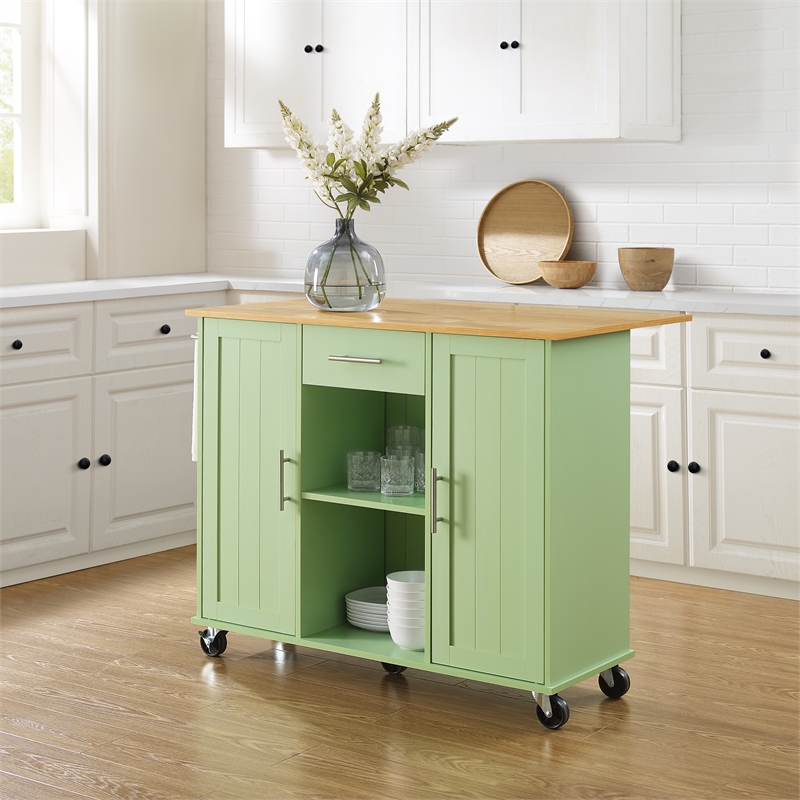Crosley Furniture Stella Kitchen Cart in Mint