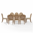 Crosley Furniture Katia 9Pc Dining Set With Cane-Back Chairs in Driftwood