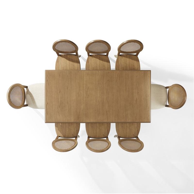 Crosley Furniture Katia 9Pc Dining Set With Cane-Back Chairs in Driftwood