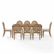 Crosley Furniture Katia 9Pc Dining Table Set For 8 Cane-Back Chairs in Driftwood