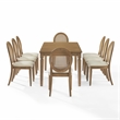 Crosley Furniture Katia 9Pc Dining Table Set For 8 Cane-Back Chairs in Driftwood