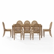 Crosley Furniture Katia 9-Pc Dining Table With Cane-Back Chairs in Driftwood
