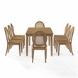 Crosley Furniture Katia 9-Pc Dining Table With Cane-Back Chairs in Driftwood