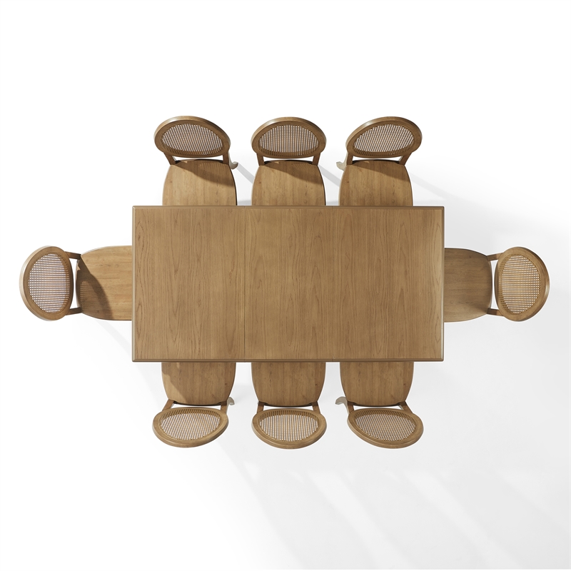 Crosley Furniture Katia 9-Pc Dining Table With Cane-Back Chairs in Driftwood