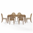 Crosley Furniture Katia 7Pc Dining Set With Cane-Back Chairs in Driftwood