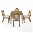 Crosley Furniture Katia 7Pc Dining Table Cane-Back Chairs in Driftwood
