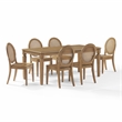 Crosley Furniture Katia 7-Piece Dining Table With Cane-Back Chairs in Driftwood