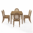 Crosley Furniture Katia 7-Piece Dining Table With Cane-Back Chairs in Driftwood