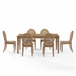 Crosley Furniture Katia 7-Piece Dining Table With Cane-Back Chairs in Driftwood