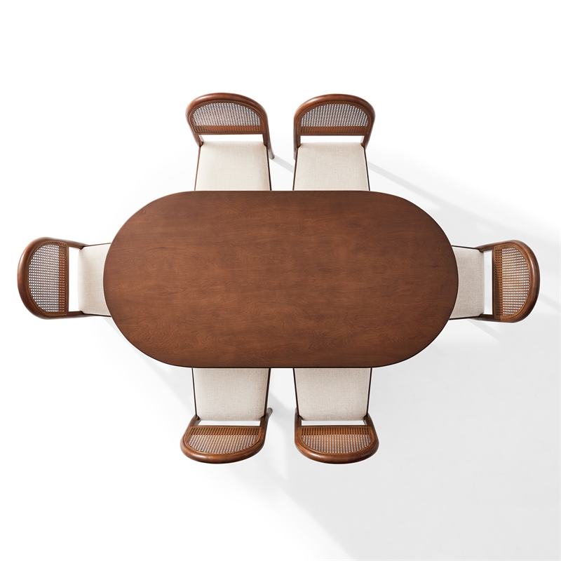 Crosley Furniture Kennedy 7-Piece Dining Table in Walnut