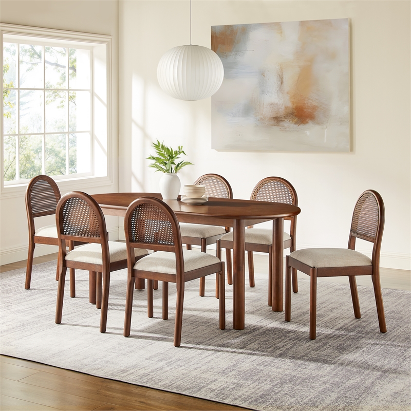 Crosley Furniture Kennedy 7-Piece Dining Table in Walnut