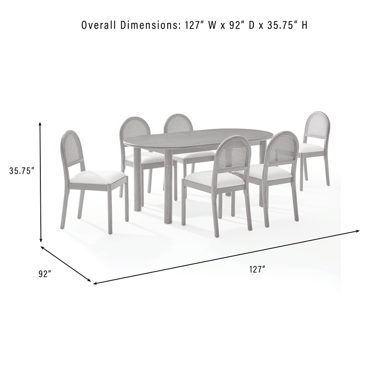 Crosley Furniture Kennedy 7-Piece Dining Table in Walnut
