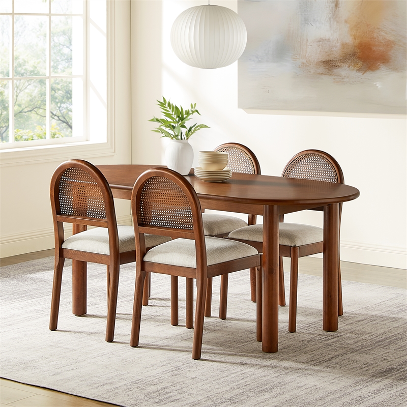 Crosley Furniture Kennedy 5-Piece Dining Table in Walnut