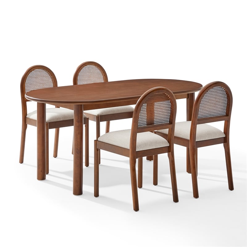 Crosley Furniture Kennedy 5-Piece Dining Table in Walnut