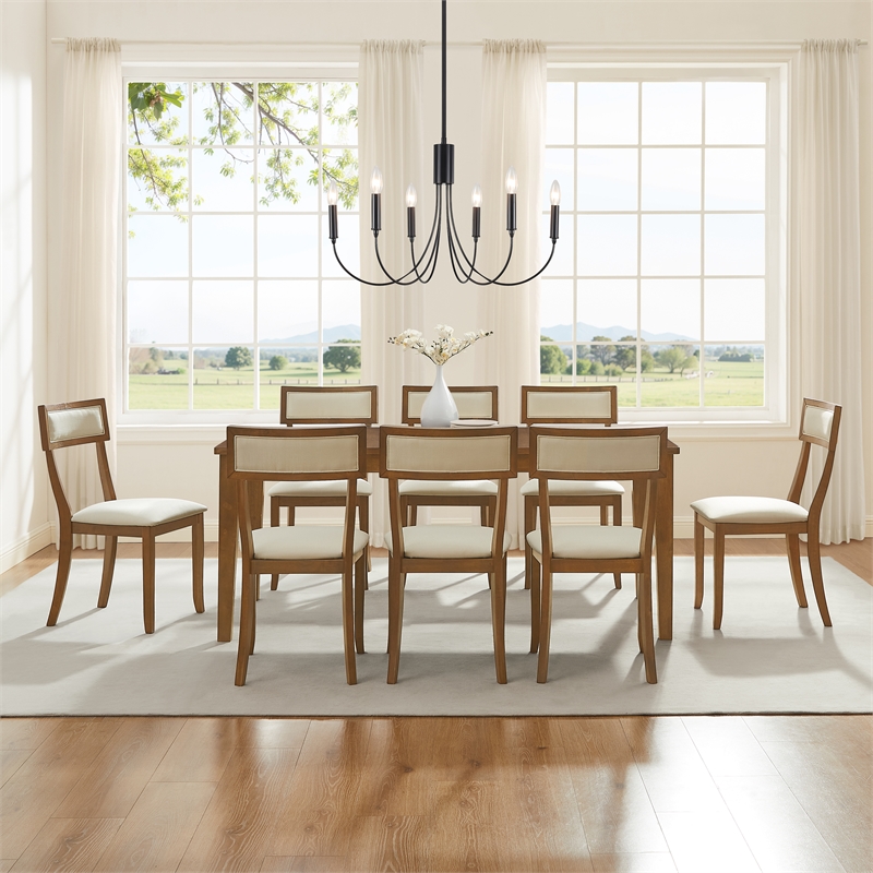 Crosley Furniture Alessia 9-Piece Dining Table in Brown
