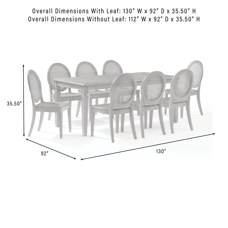 Crosley Furniture Alessia 9-Piece Dining Table in Brown