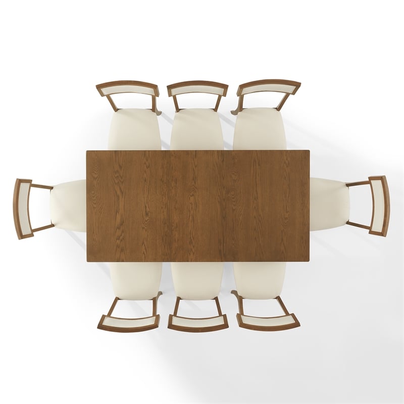 Crosley Furniture Alessia 9-Piece Dining Table in Brown
