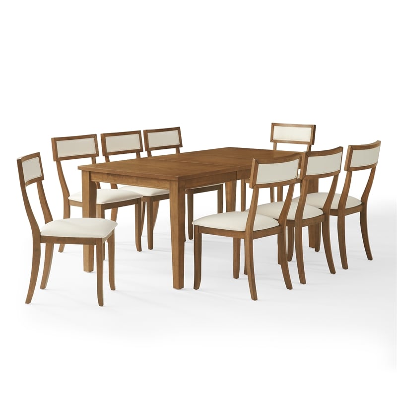Crosley Furniture Alessia 9-Piece Dining Table in Brown