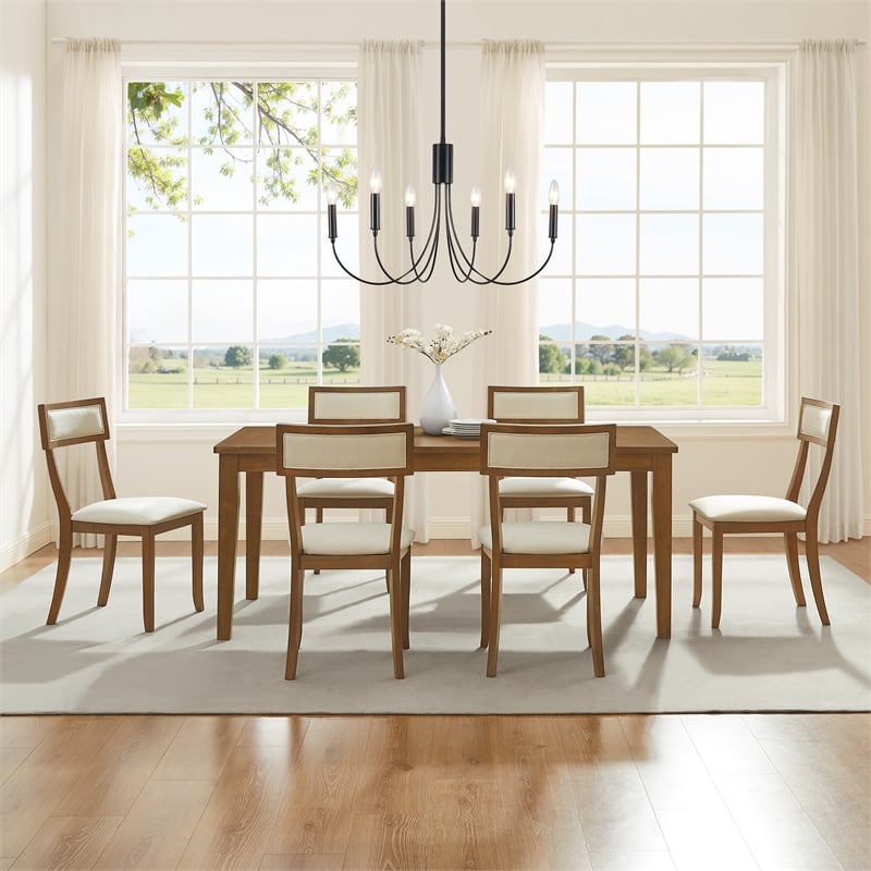 Crosley Furniture Alessia 7-Piece Dining Table in Brown