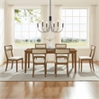 Crosley Furniture Alessia 7-Piece Dining Table in Brown