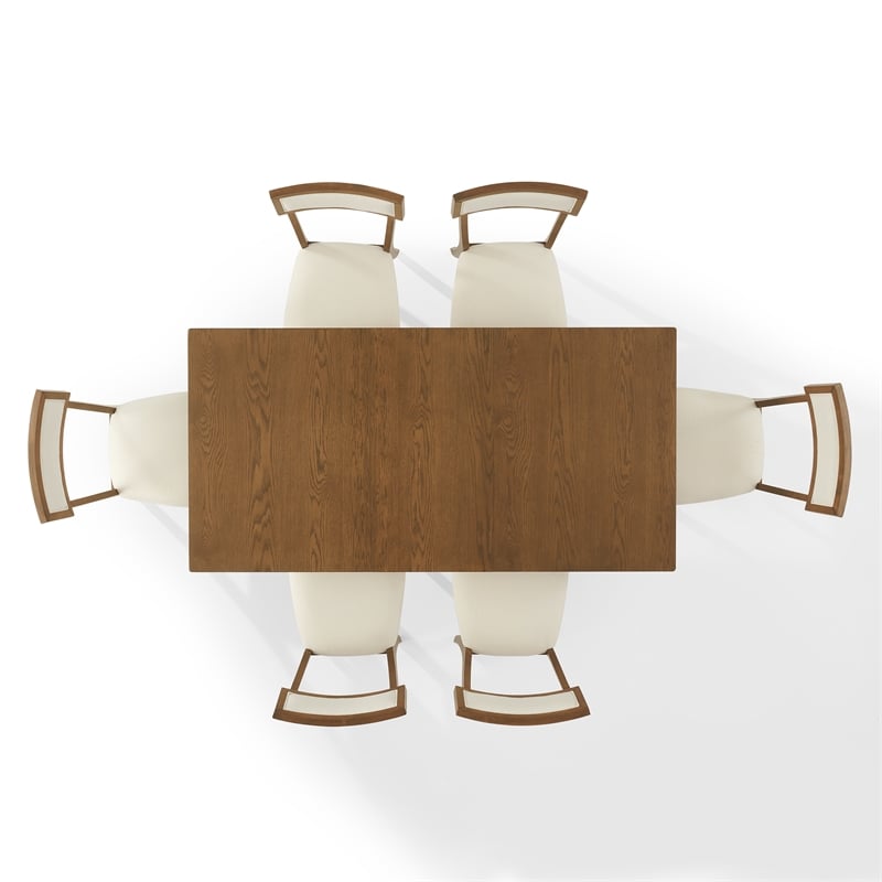 Crosley Furniture Alessia 7-Piece Dining Table in Brown