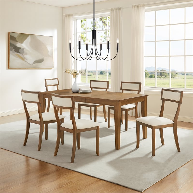 Crosley Furniture Alessia 7-Piece Dining Table in Brown