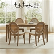 Crosley Furniture Katia 5Pc Dining Table Cane-Back Chairs in Driftwood