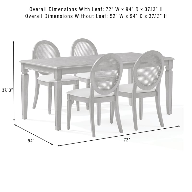 Crosley Furniture Katia 5Pc Dining Table Cane-Back Chairs in Driftwood