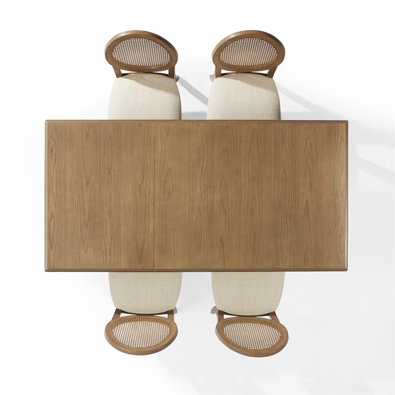 Crosley Furniture Katia 5Pc Dining Table Cane-Back Chairs in Driftwood