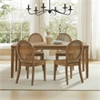 Crosley Furniture Katia 5-Piece Dining Table With Cane-Back Chairs in Driftwood